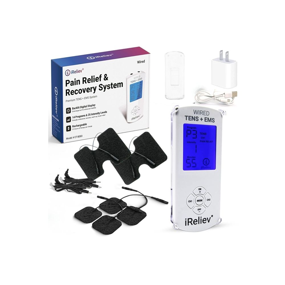 iReliev Premium TENS + EMS Pain Relief & Recovery (ET-8080)