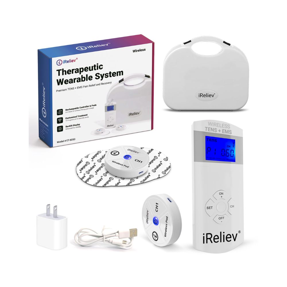 iReliev Wireless TENS + EMS Therapeutic Wearable System